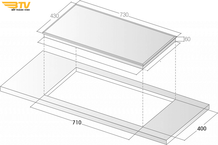 kích thước Bếp Từ Sevilla SV-83II