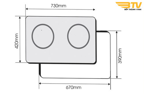 kích thước Bếp Từ Sevilla SV-212II