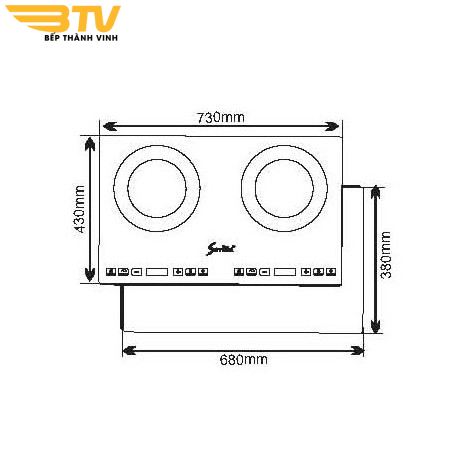 kích thước lắp đặt Bếp Điện Sevilla SV-802H